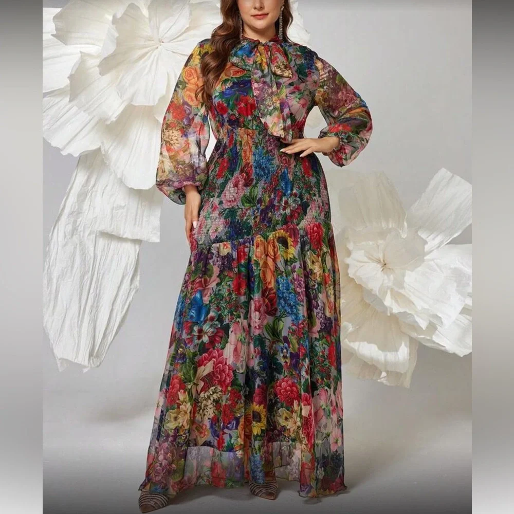 Floral Multicolor Maxi Dress - Picture 4 of 6